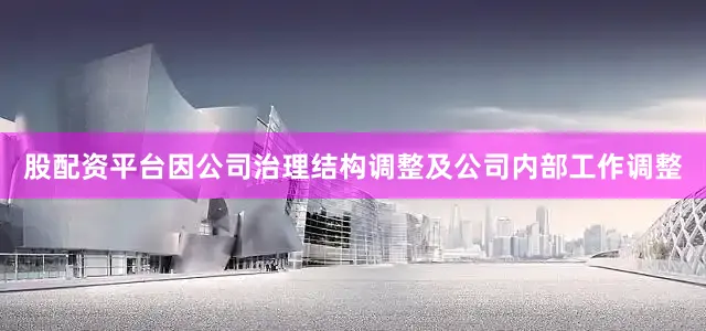 股配资平台因公司治理结构调整及公司内部工作调整